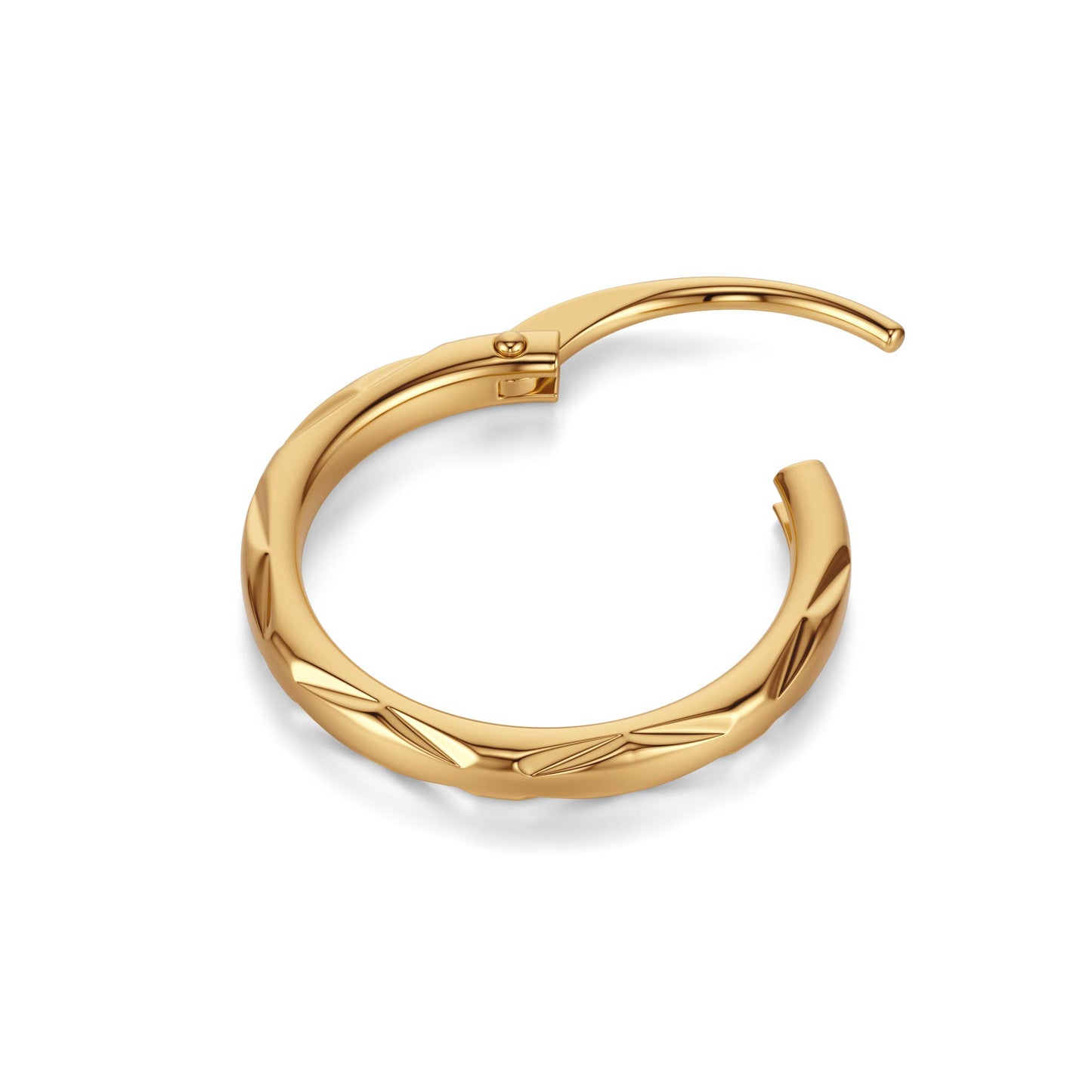 Textured Cut Small Hoop Earring